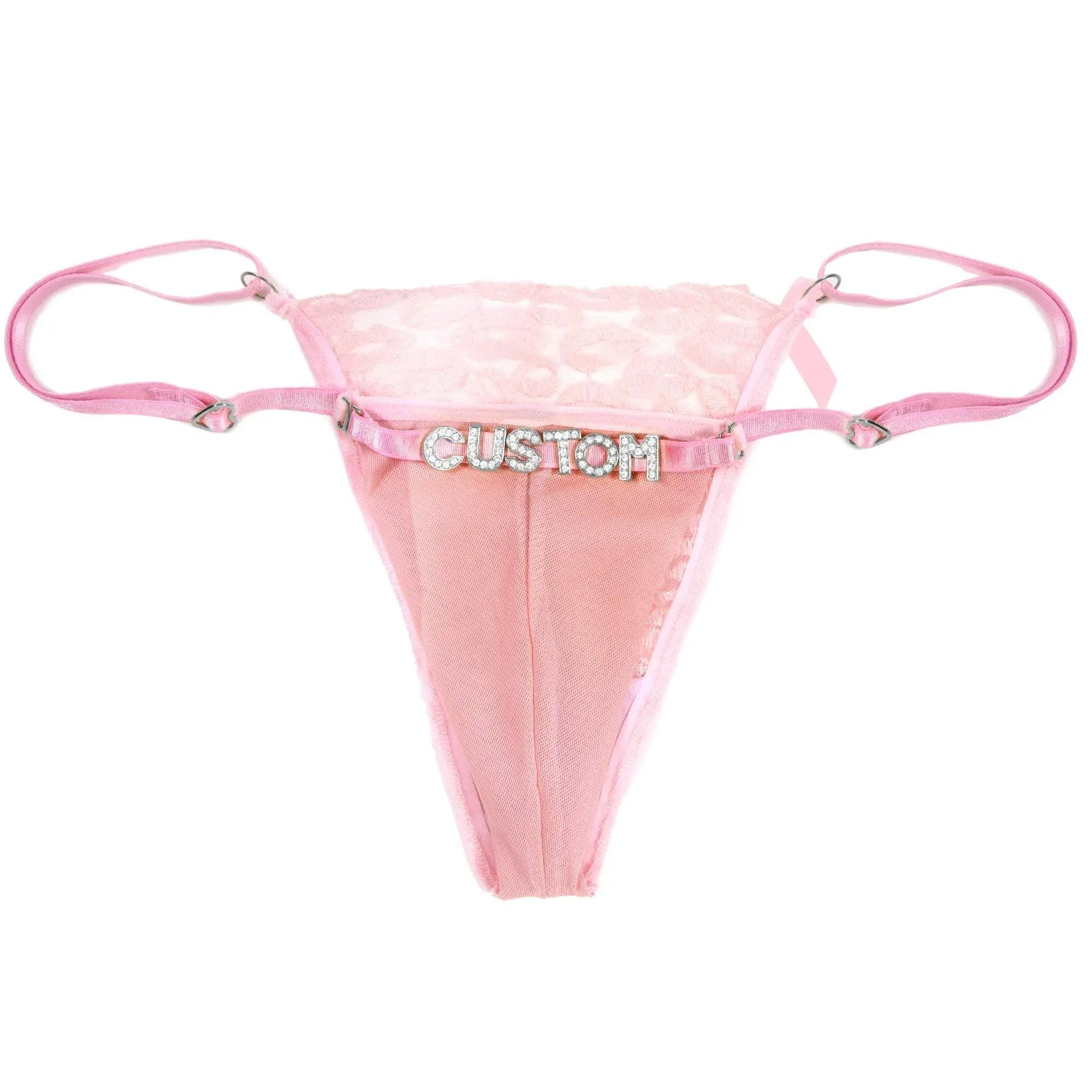 Custom Name Lips Thongs for Women String Underwear Letter Name - Love Lingerie