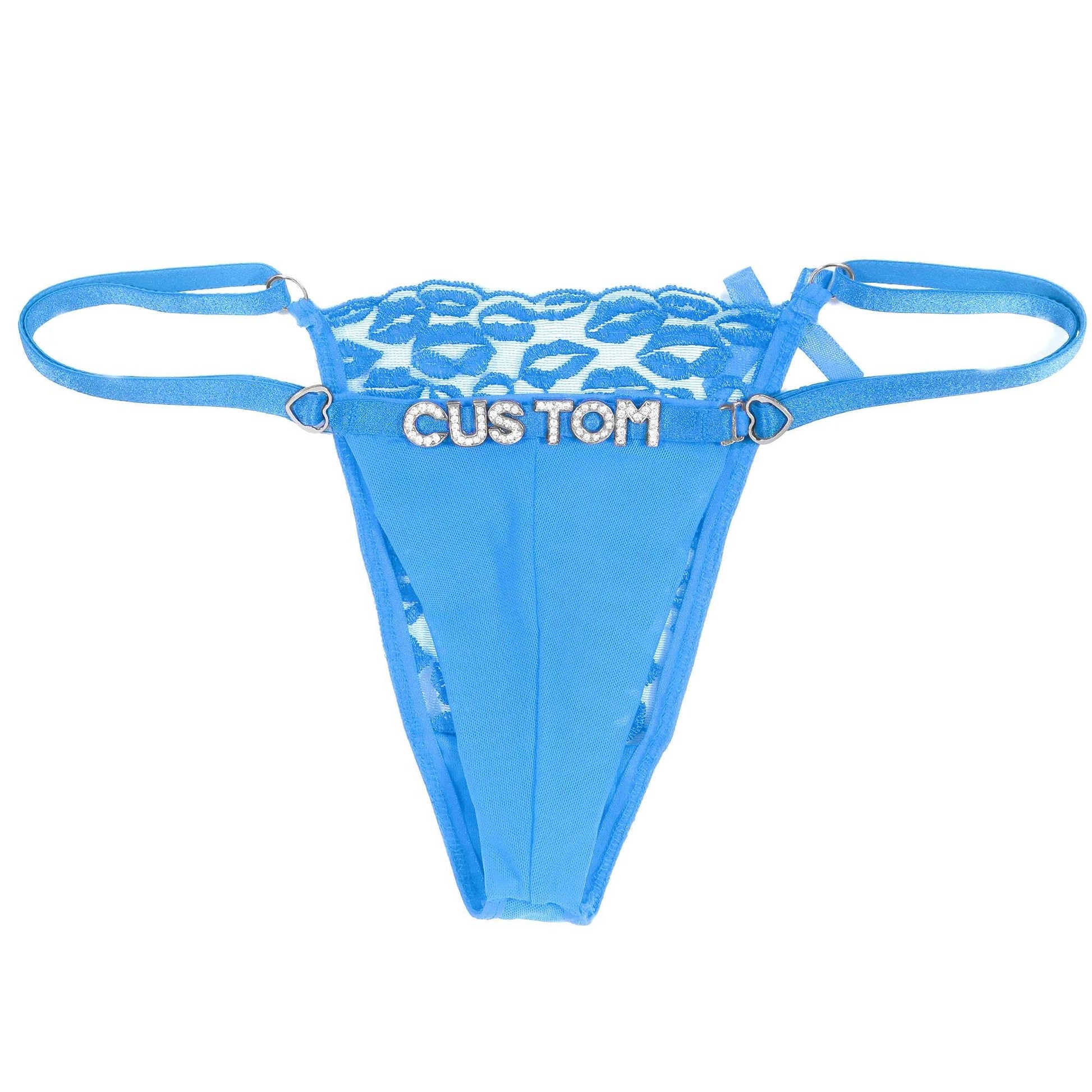 Custom Name Lips Thongs for Women String Underwear Letter Name - Love Lingerie