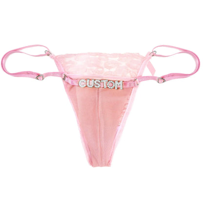 Custom Name Lips Thongs for Women String Underwear Letter Name - Love Lingerie