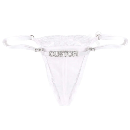 Custom Name Lips Thongs for Women String Underwear Letter Name - Love Lingerie