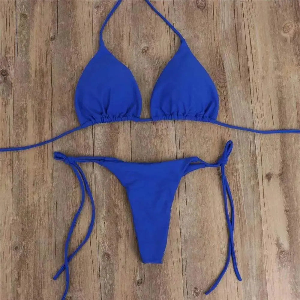 Custom Name Sexy Bikini Leopard Underwear Thong Bra Personality Crystal Letter String For Women Swimsuit Sets Swimwear - Love Lingerie