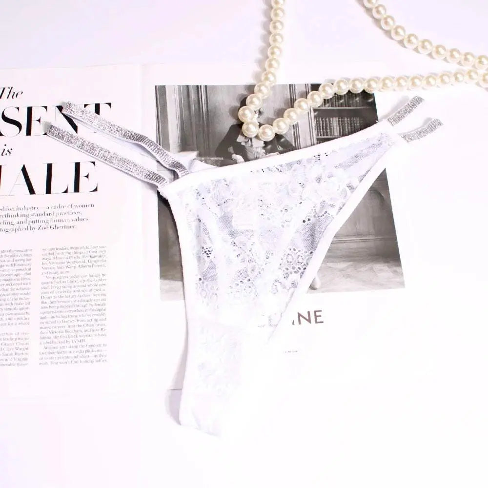 Custom Name Thong Sexy Women Fine Flicker Waist Chain Jewelry Underwear Personalized G-String Lace Panties Fashion Lingerie Gift - Love Lingerie