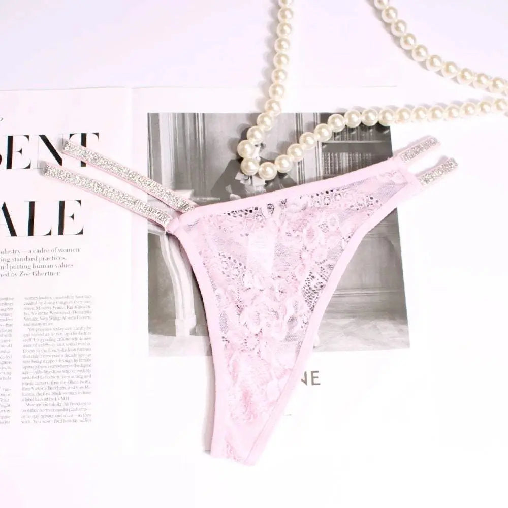 Custom Name Thong Sexy Women Fine Flicker Waist Chain Jewelry Underwear Personalized G-String Lace Panties Fashion Lingerie Gift - Love Lingerie