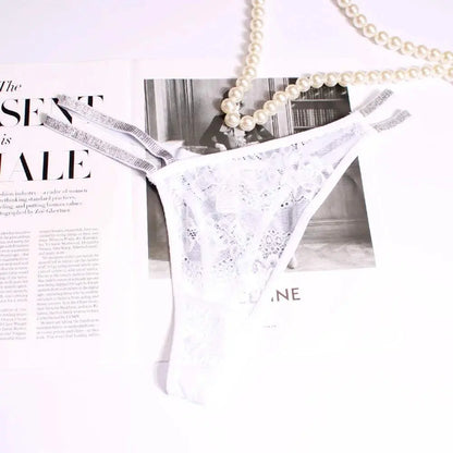 Custom Name Thong Sexy Women Fine Flicker Waist Chain Jewelry Underwear Personalized G-String Lace Panties Fashion Lingerie Gift - Love Lingerie
