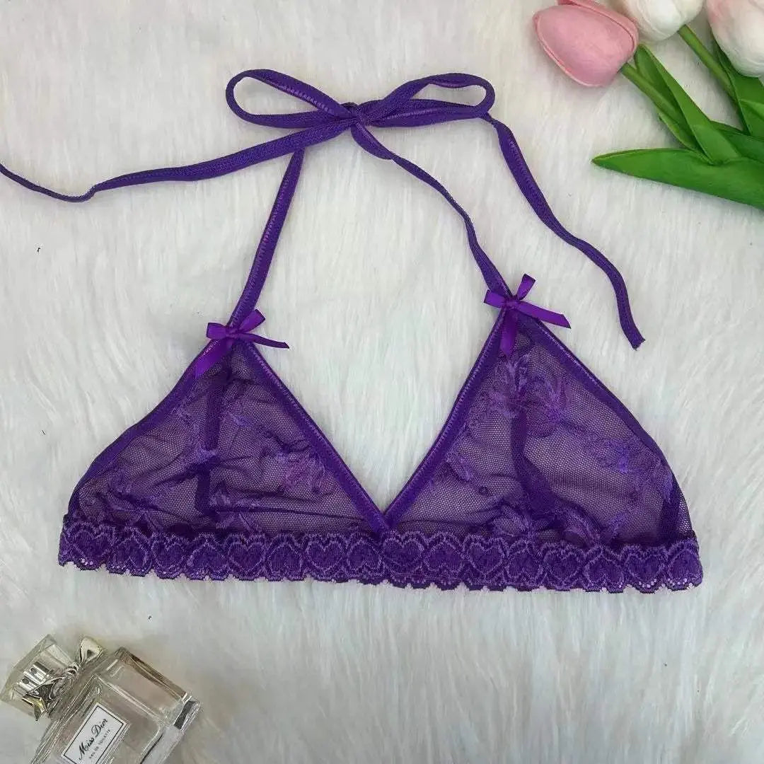 Custom Sexy Lace Thong Bra Underwear Set For Women Personalied Name - Love Lingerie