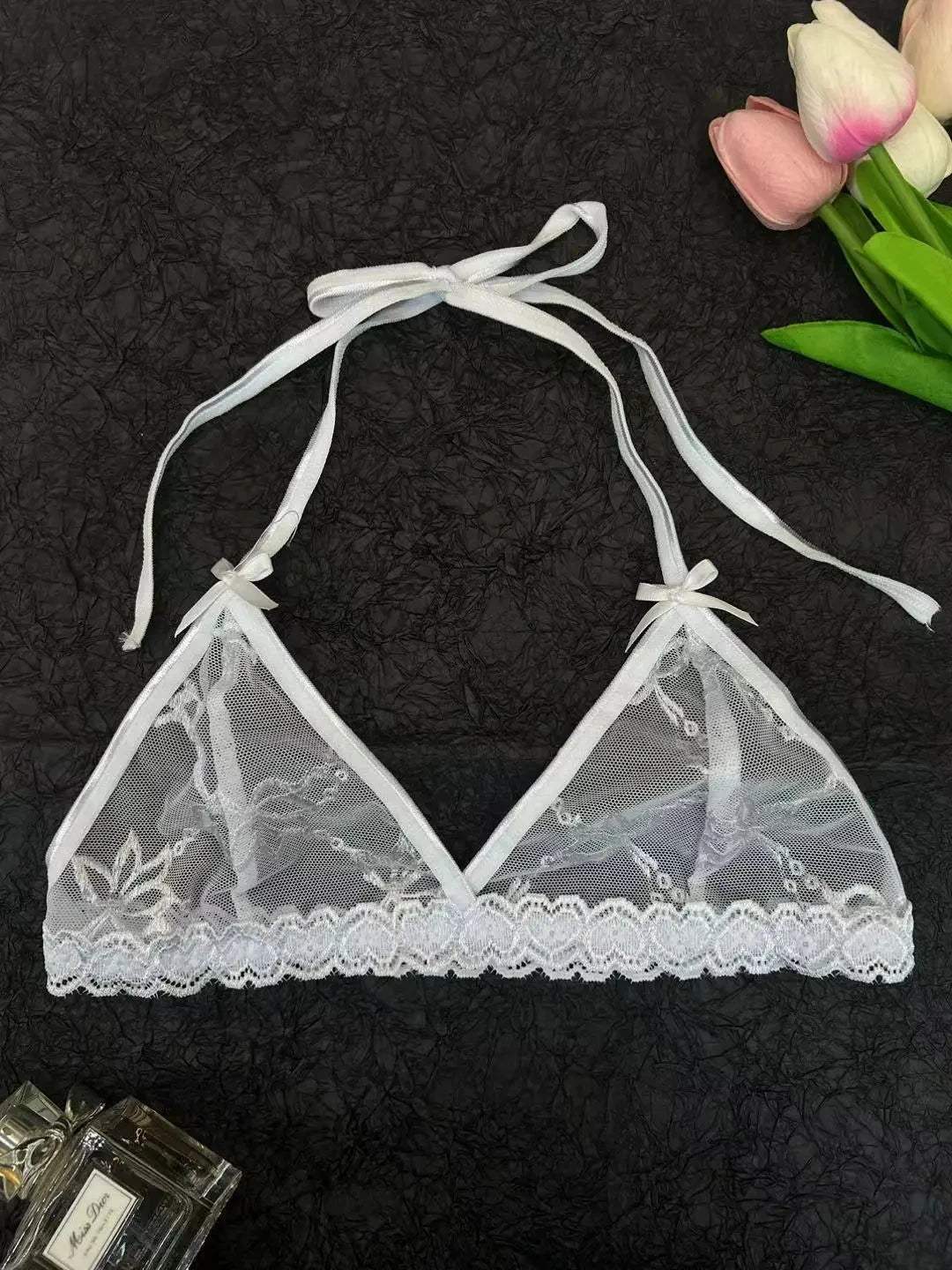 Custom Sexy Lace Thong Bra Underwear Set For Women Personalied Name - Love Lingerie