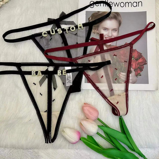 Custom Thong With Name Customized G-string Name personalized Thongs for Boyfriend or Husband - Love Lingerie