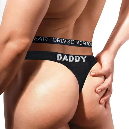 Men's Jockstrap Custom Thong with Name Letters Sexy Bandage Underwear - Love Lingerie