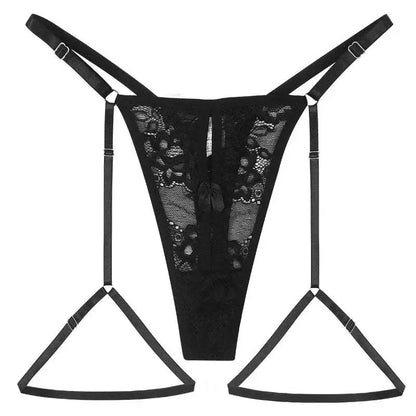 Personalized Women Custom Lace Thongs Name Letters Thong Garter G-string - Love Lingerie