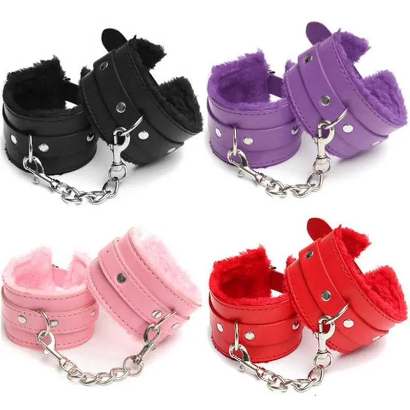 SM Handcuffs Sex Ankle Cuff BDSM Bondage Restraints Soft Plush Handcuff - Love Lingerie