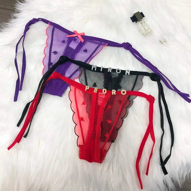 Sexy Custom Underwear Personalised Name G-string Lace Thongs - Love Lingerie