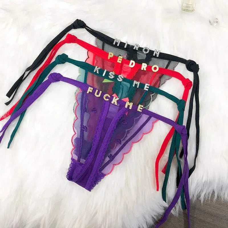 Sexy Custom Underwear Personalised Name G-string Lace Thongs - Love Lingerie