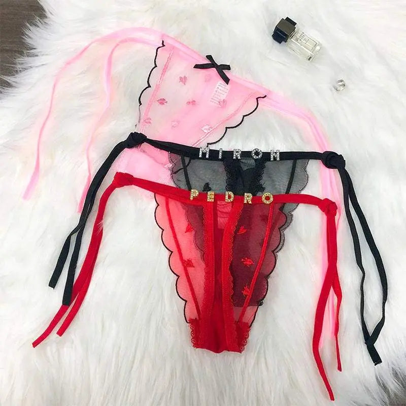 Sexy Custom Underwear Personalised Name G-string Lace Thongs - Love Lingerie