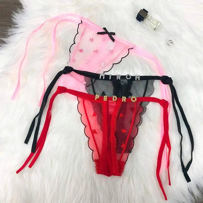 Sexy Custom Underwear Personalised Name G-string Lace Thongs - Love Lingerie