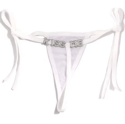 Sexy G-string Thongs Custom Colorful Letter Numbers Waist Chain Belt Panties for Women Girls Low Waist Bikini Underwear Gift - Love Lingerie