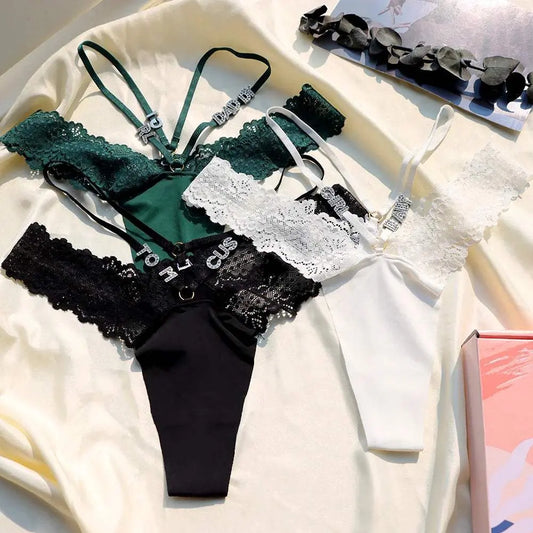 Sexy Lace Lingerie Custom Name Crystal letters G String Personalized Panties - Love Lingerie
