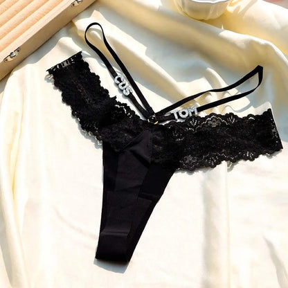 Sexy Lace Lingerie Custom Name Crystal letters G String Personalized Panties - Love Lingerie