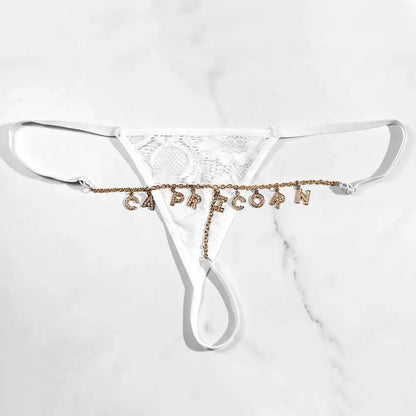 Sexy Lady Custom Thong Chain With Letters Personalized Bikini With Customized Name - Love Lingerie