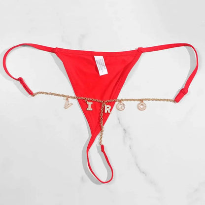 Sexy Lady Custom Thong Chain With Letters Personalized Bikini With Customized Name - Love Lingerie