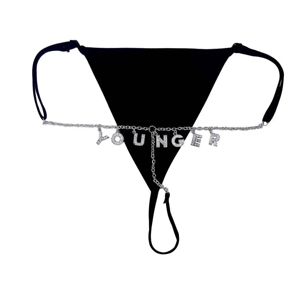 Sexy Lady Custom Thong Chain With Letters Personalized Bikini With Customized Name - Love Lingerie