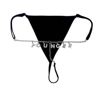Sexy Lady Custom Thong Chain With Letters Personalized Bikini With Customized Name - Love Lingerie