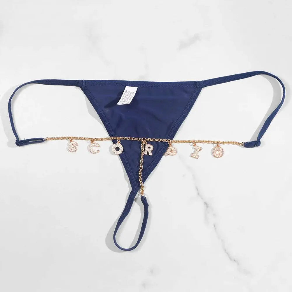 Sexy Lady Custom Thong Chain With Letters Personalized Bikini With Customized Name - Love Lingerie