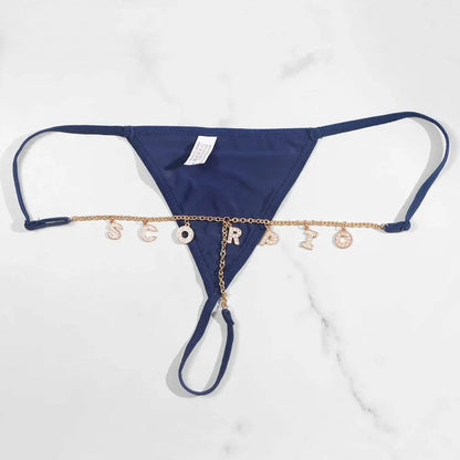 Sexy Lady Custom Thong Chain With Letters Personalized Bikini With Customized Name - Love Lingerie
