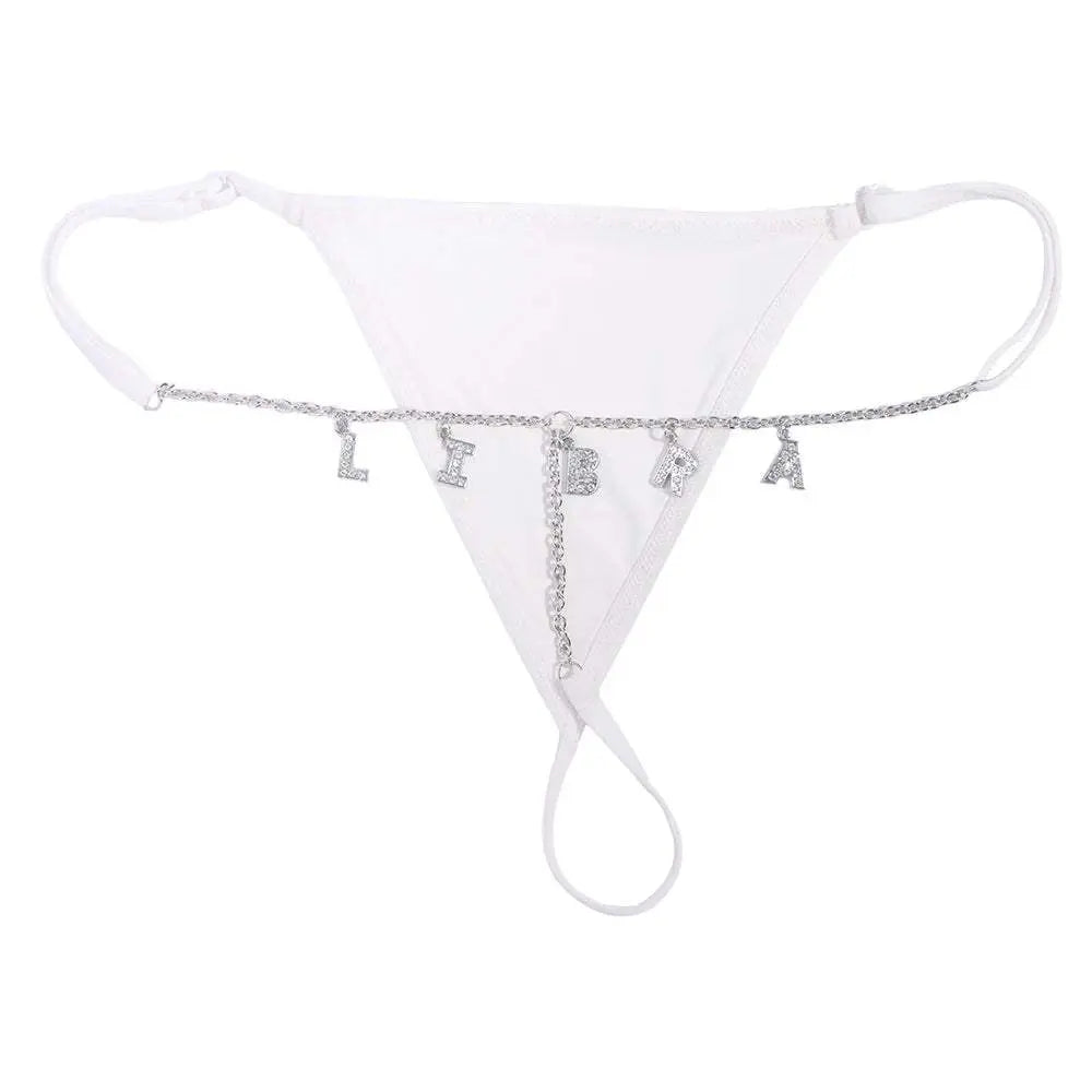 Sexy Lady Custom Thong Chain With Letters Personalized Bikini With Customized Name - Love Lingerie