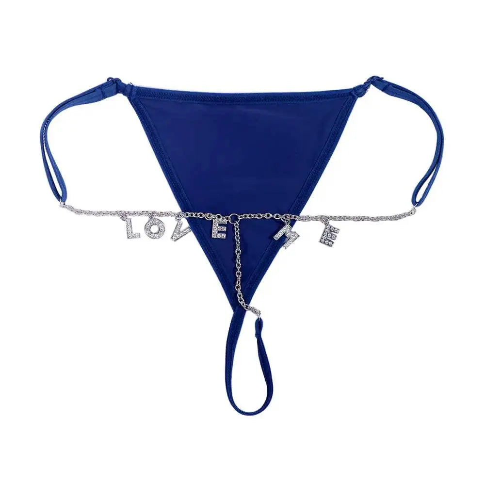 Sexy Lady Custom Thong Chain With Letters Personalized Bikini With Customized Name - Love Lingerie