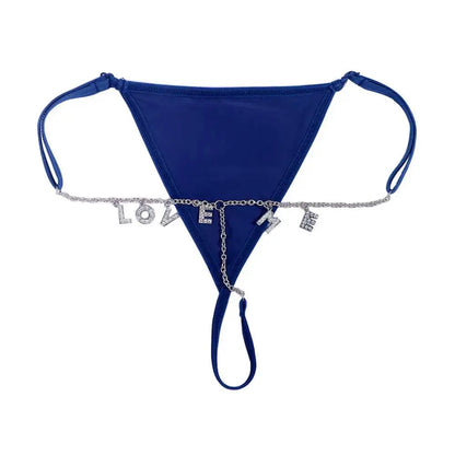 Sexy Lady Custom Thong Chain With Letters Personalized Bikini With Customized Name - Love Lingerie