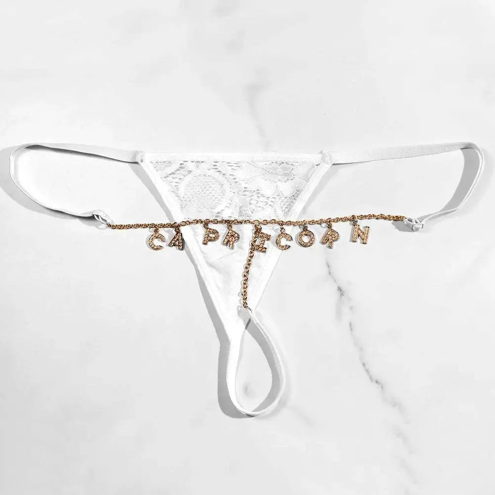 Sexy Lady Custom Thong Chain With Letters Personalized Bikini With Customized Name - Love Lingerie