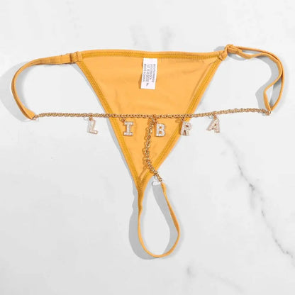 Sexy Lady Custom Thong Chain With Letters Personalized Bikini With Customized Name - Love Lingerie