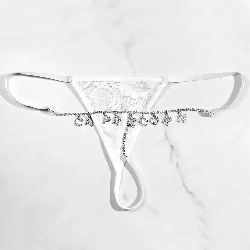 Sexy Lady Custom Thong Chain With Letters Personalized Bikini With Customized Name - Love Lingerie