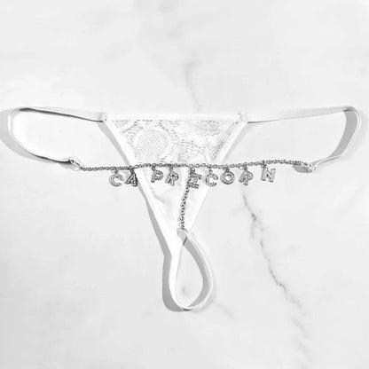 Sexy Lady Custom Thong Chain With Letters Personalized Bikini With Customized Name - Love Lingerie