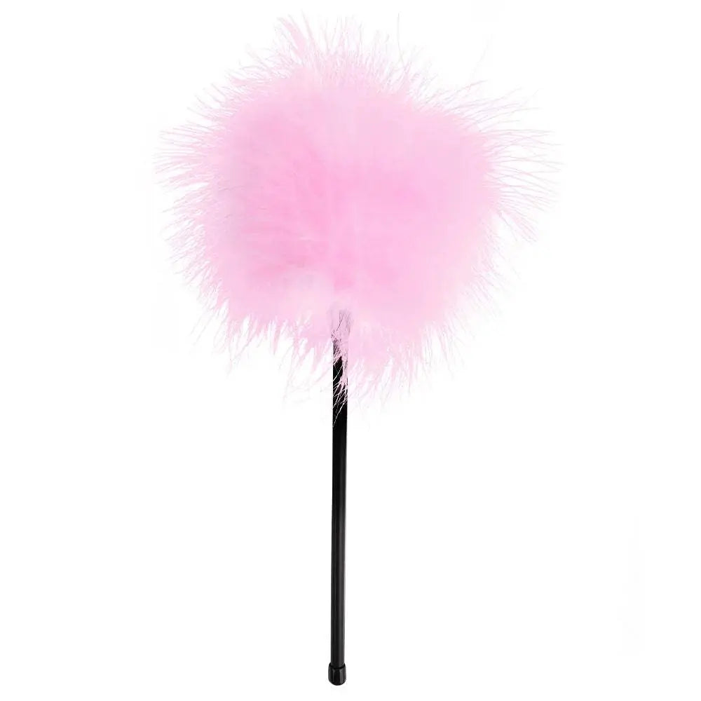 Tease Tickle with Soft Artificial Feather Short Handle Spanking Whip BDSM Sex Toys - Love Lingerie