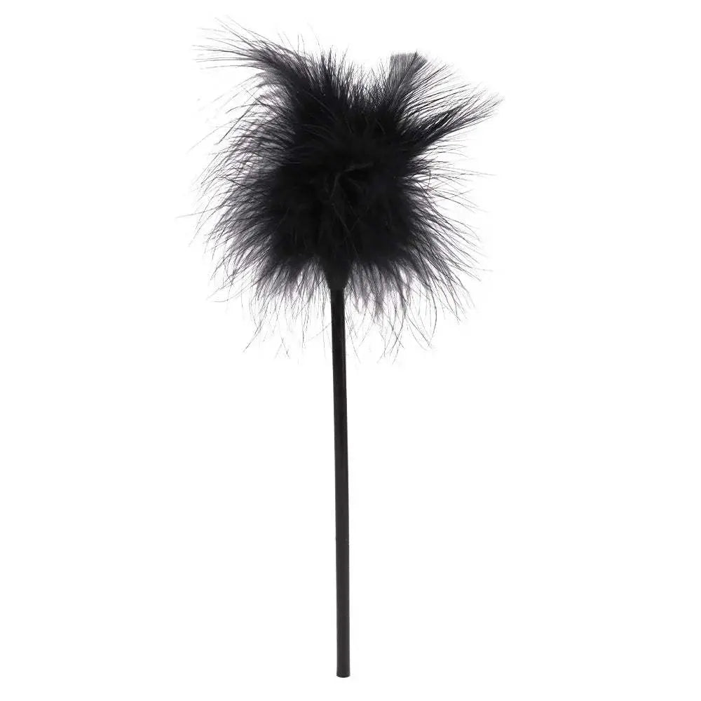 Tease Tickle with Soft Artificial Feather Short Handle Spanking Whip BDSM Sex Toys - Love Lingerie