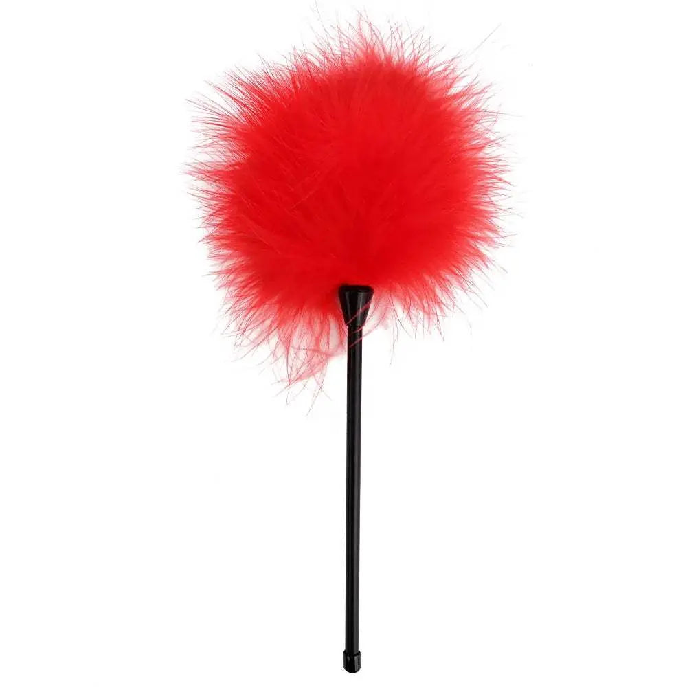 Tease Tickle with Soft Artificial Feather Short Handle Spanking Whip BDSM Sex Toys - Love Lingerie